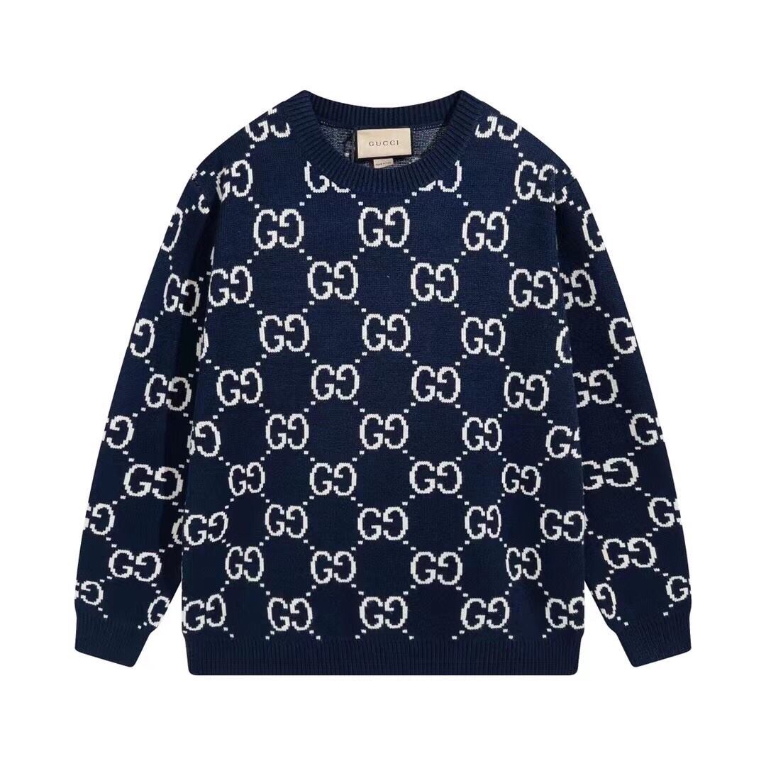 Suéter Gucci GG Monogram Jacquard – Navy/White