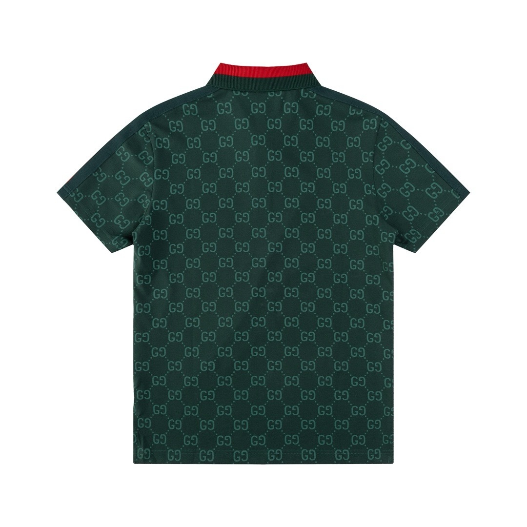 Polo Masculina Gucci Monogram Verde detalhe 2