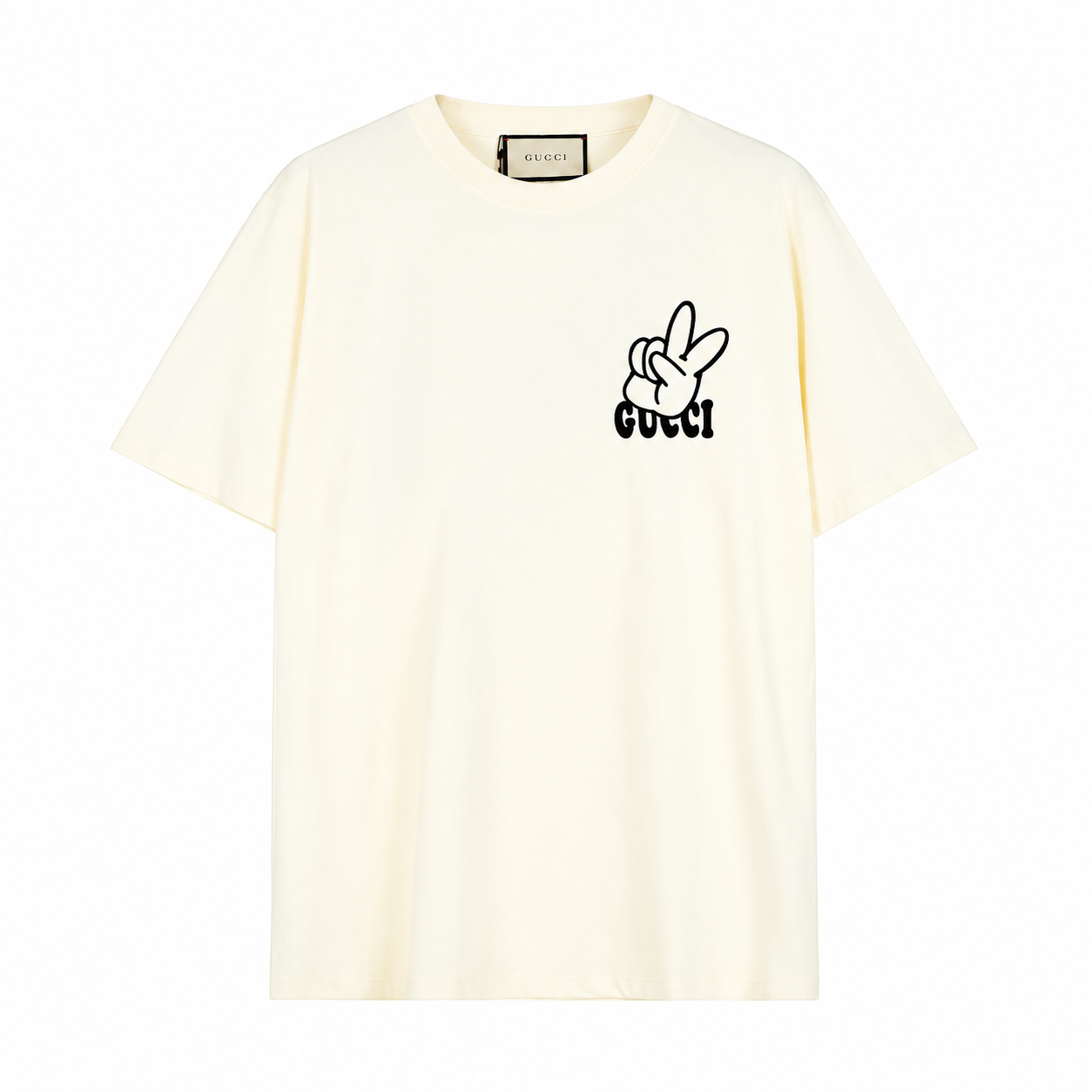 Camiseta Gucci Peace Hand Logo - Off White