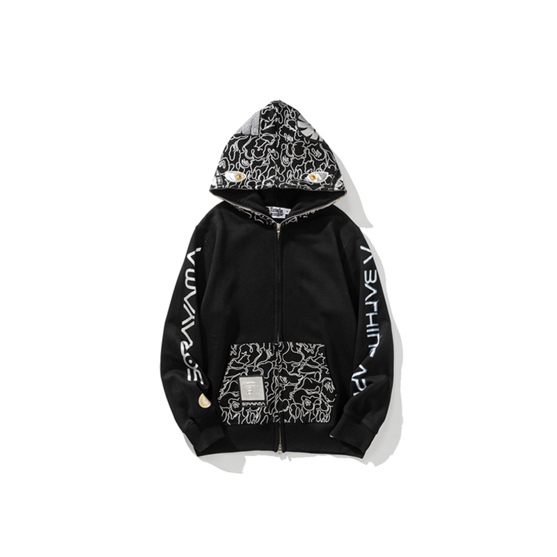BAPE x Hajime Sorayama Shark Full Zip Hoodie Black