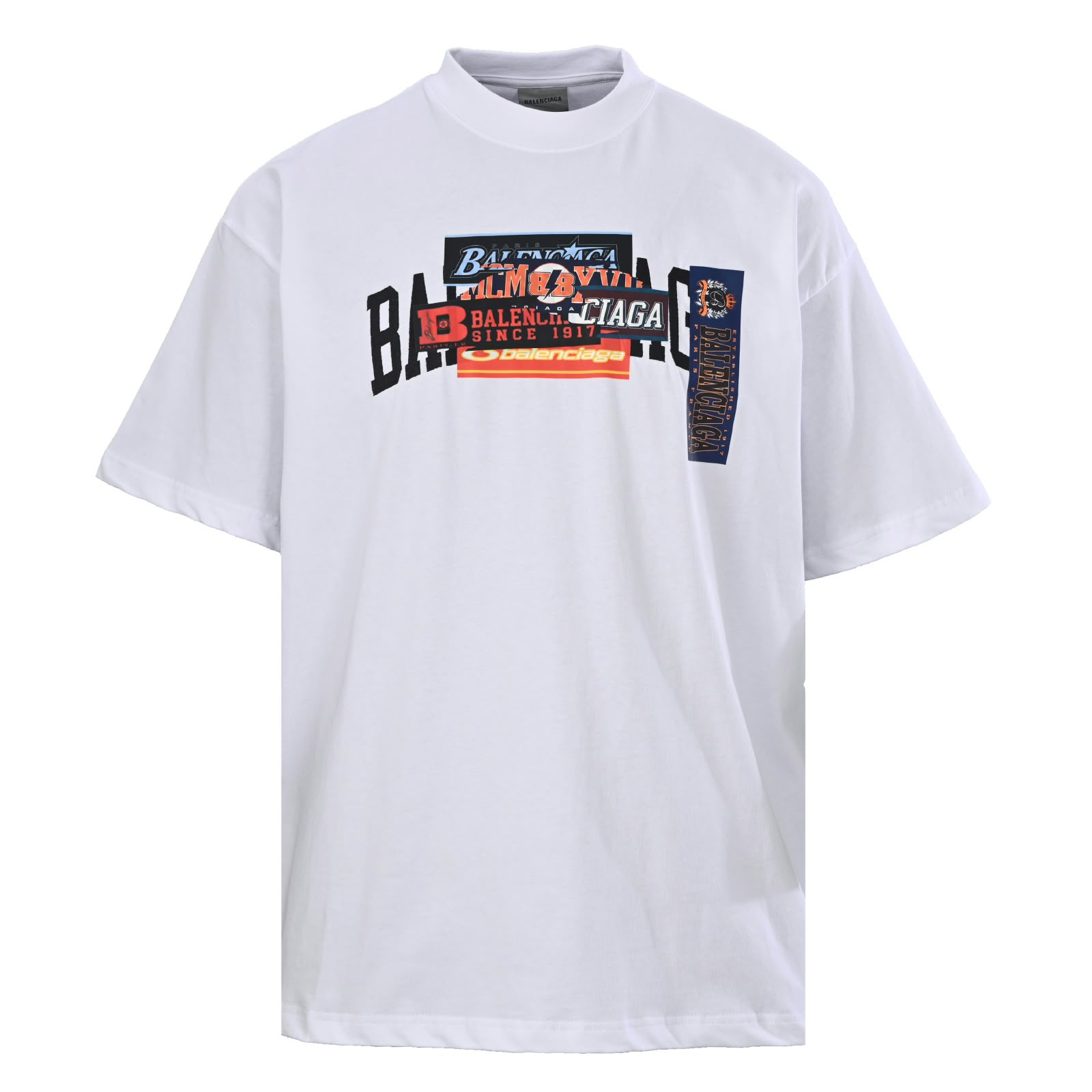 Camiseta Balenciaga Bumper Stickers Medium Fit – Branca