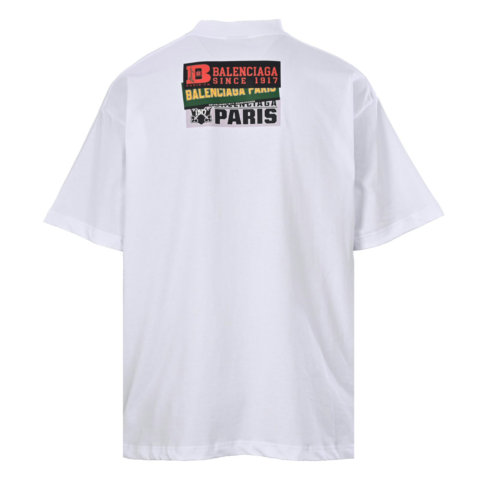 Camiseta Balenciaga Bumper Stickers Medium Fit – Branca detalhe 2