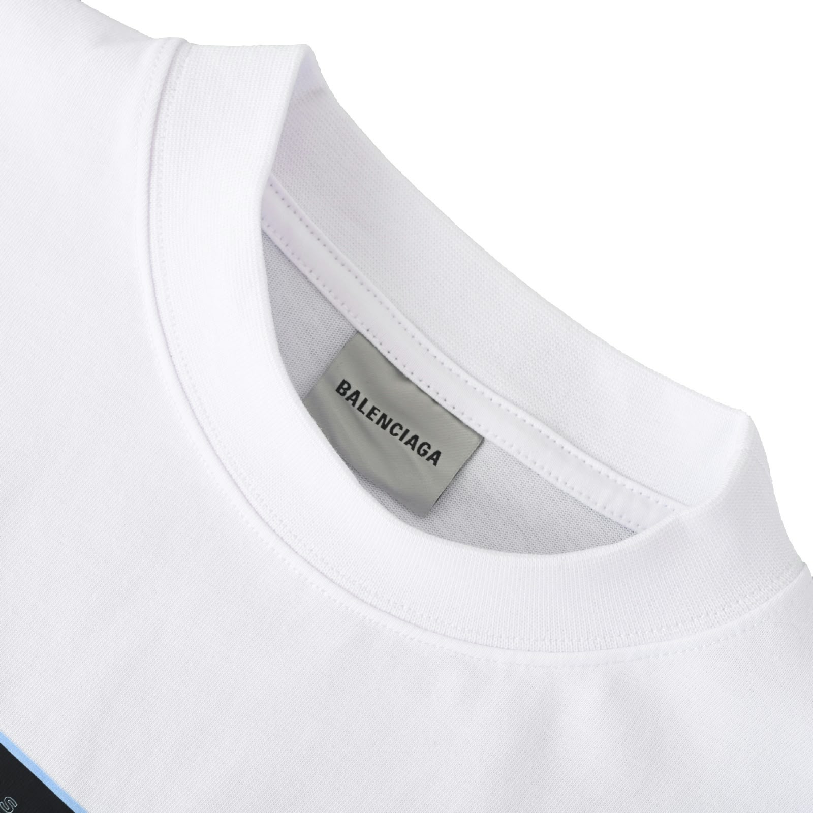 Camiseta Balenciaga Bumper Stickers Medium Fit – Branca detalhe 4