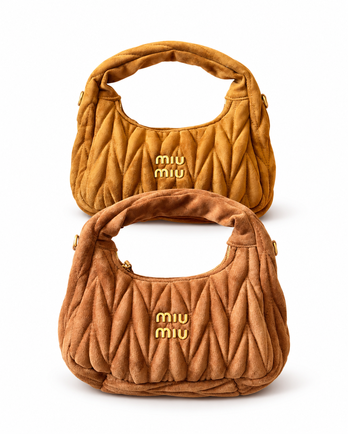 Bolsa estilo Wander Matelassê em Camurça – Caramelo