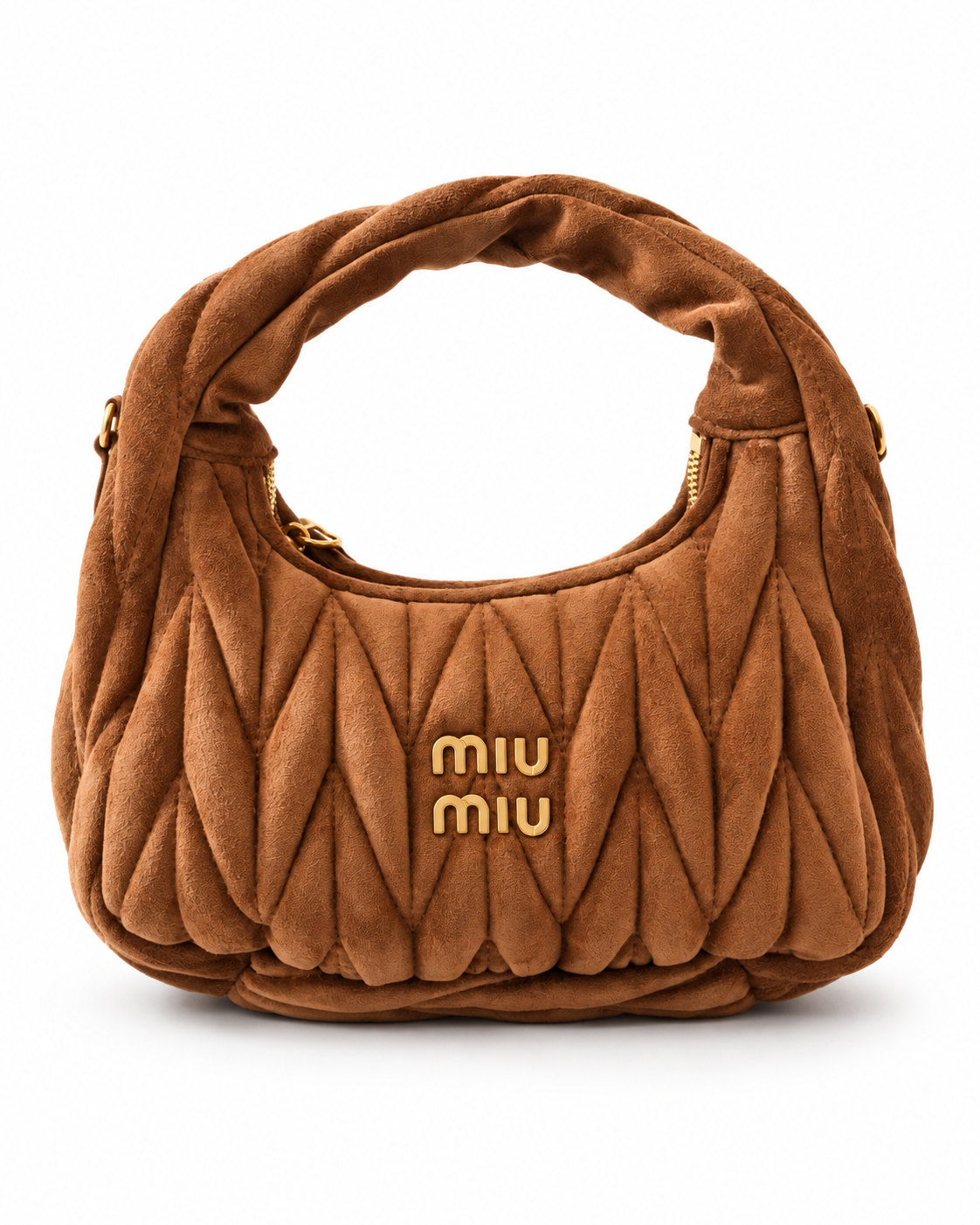 Bolsa estilo Wander Matelassê em Camurça – Caramelo detalhe 4