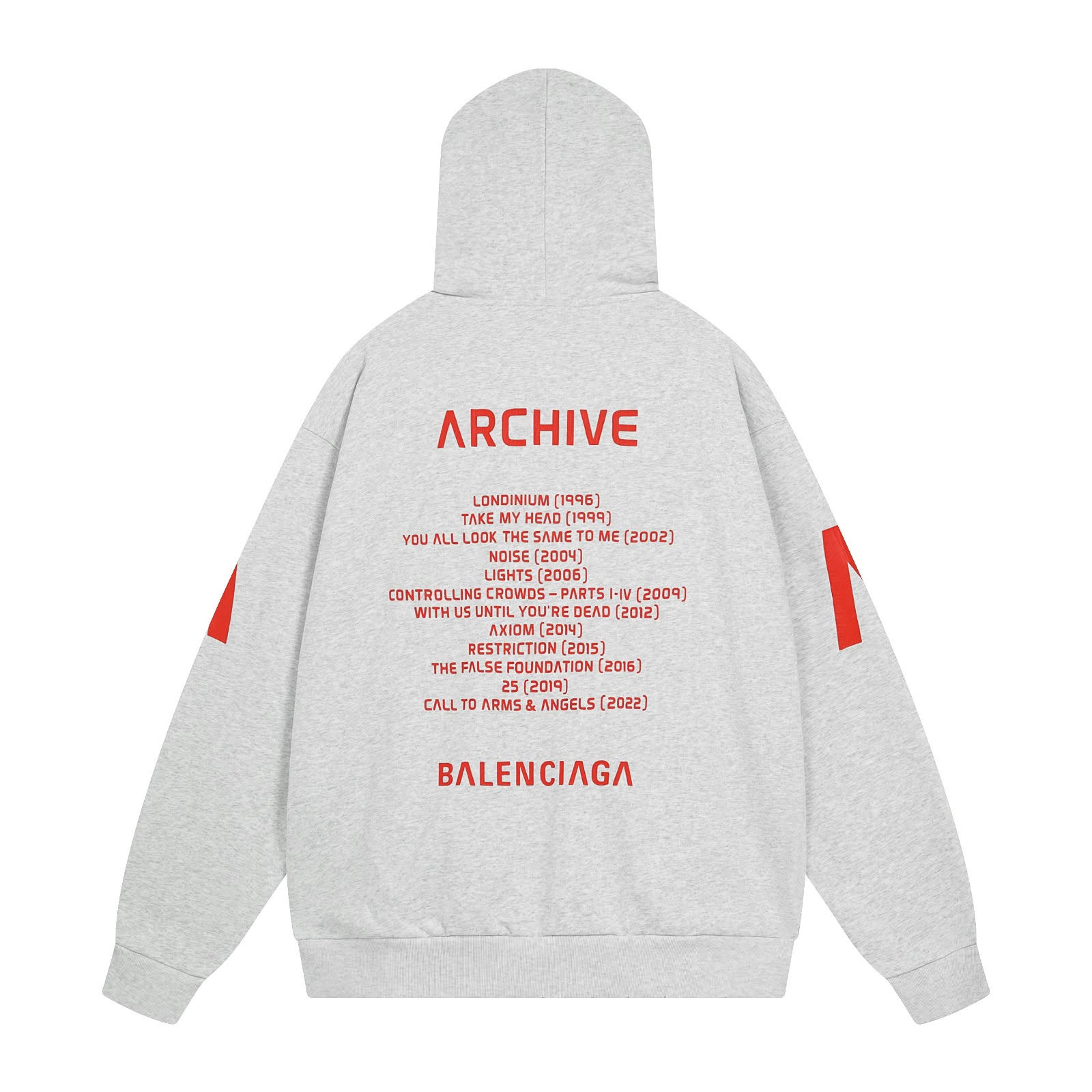 Moletom Balenciaga x Archive Tour cinza detalhe 2