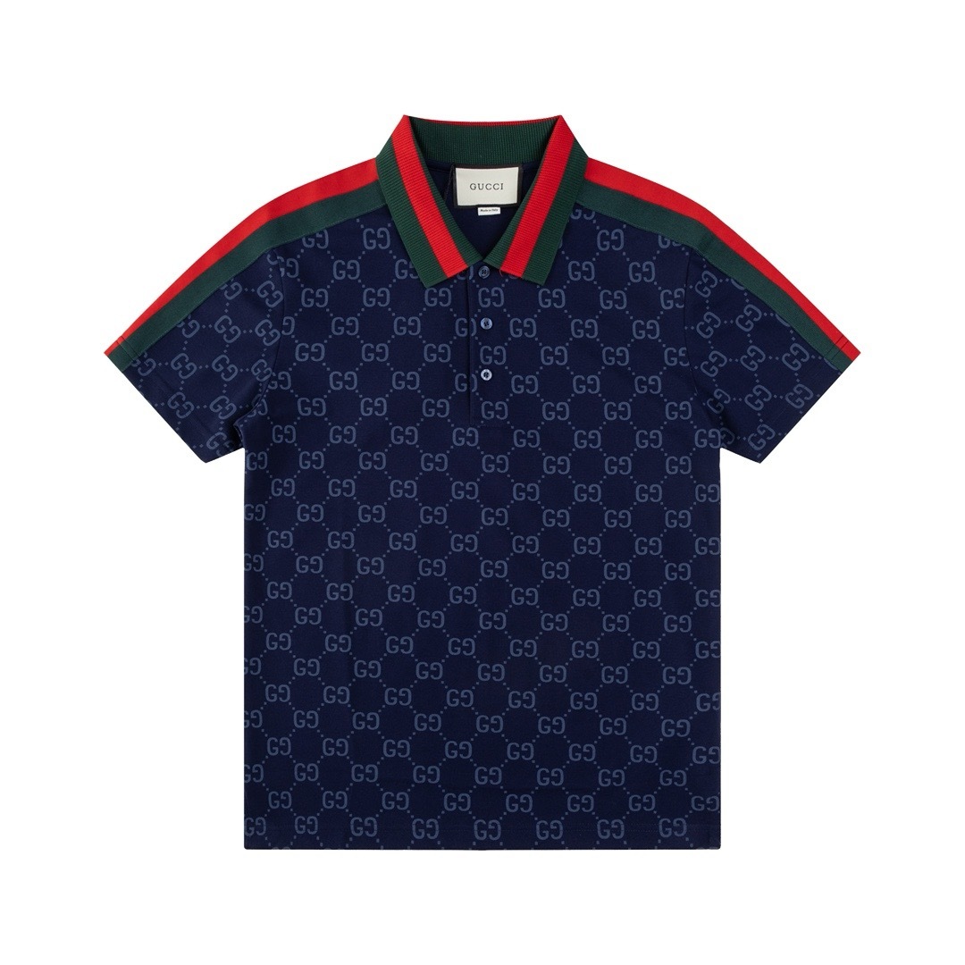 Polo Masculina Gucci Monogram Azul